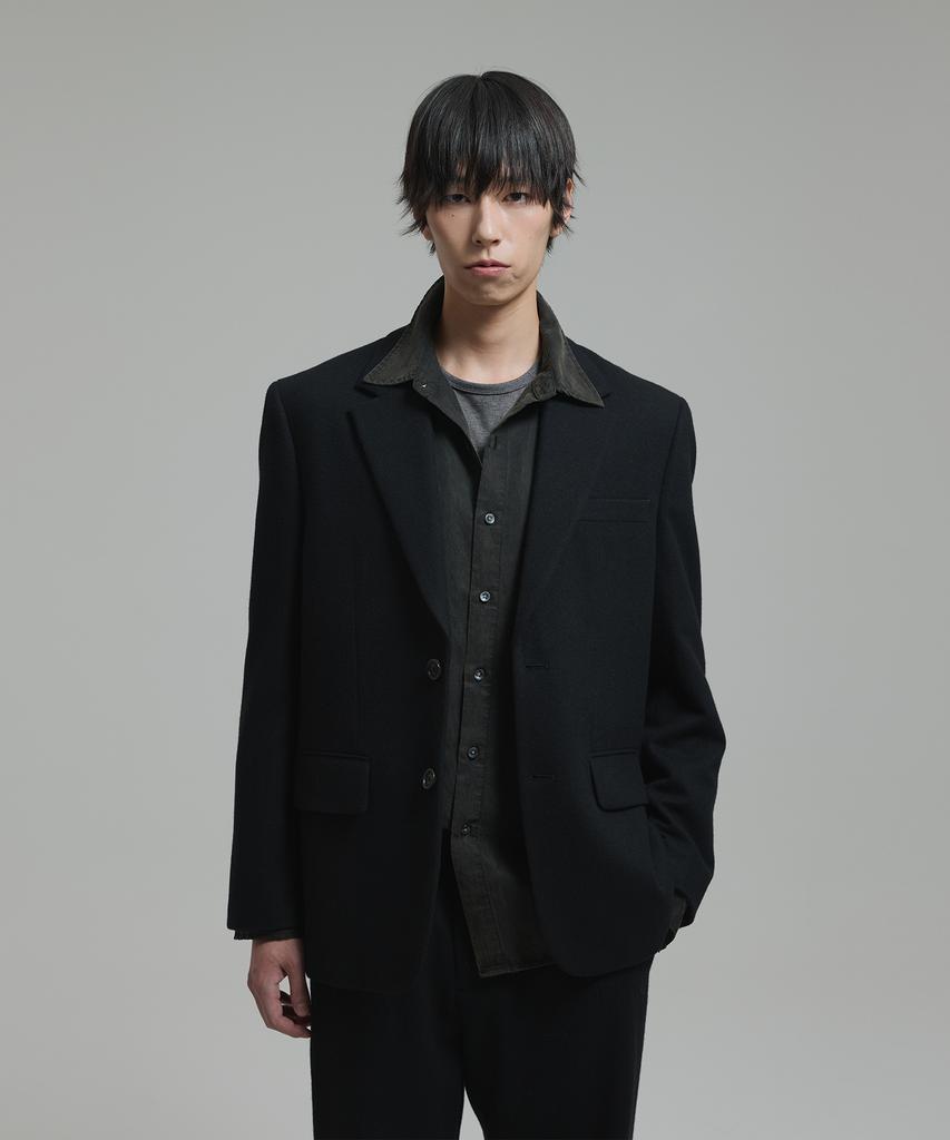 NONBLANK Wool Flannel Loose Fit Jacket_Black