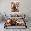 Highland Cow Floral Bedding Set Bedding Duvet Cover Set Duvet Cover Pillowcases (1 * Duvet Cover 2 * Pillowcases, without duvet insert)