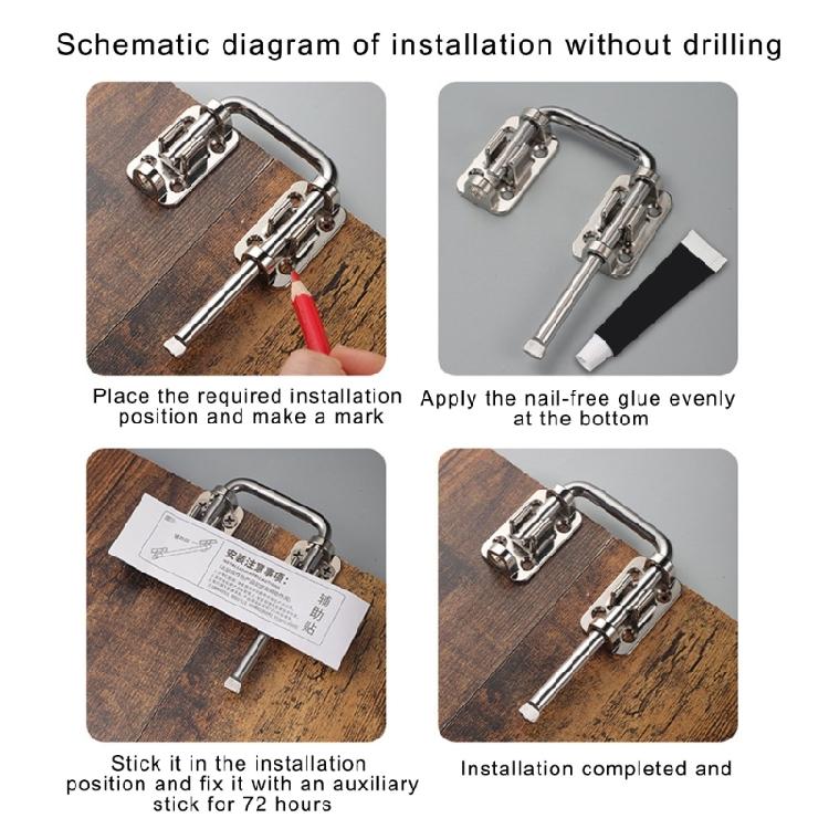 Steel Door Fastener Door Lock set with Mounting Hardware 180° Rotation Capacity easy installs for patios & Interior door