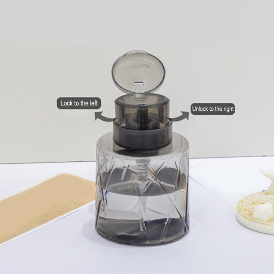 1/2Pcs Lockable Empty Pump Dispenser Nail Manicure Makeup Remover Lightweight Refillable Pressure Container Tool