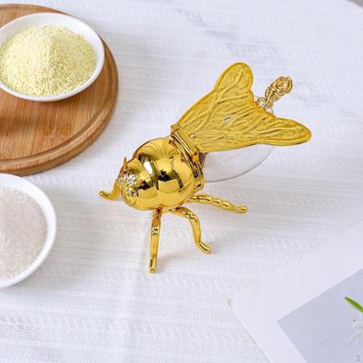 Bee Shaped Honey Jar Storage Pot Novelty with Spoon Ornament Modern Canister Container for Kitchen