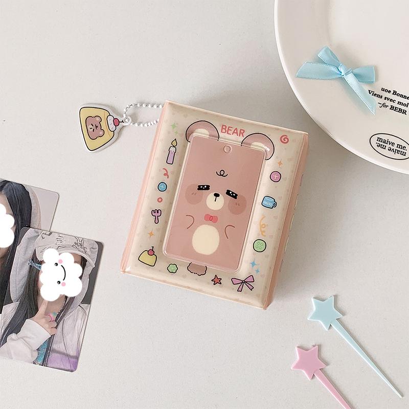 Cute Cartoon Kitten Three-Inch Album Student 40 Slot Photo Card Binder Polaroid Idol Mini Photo Card Storage Album Girls Gift