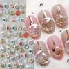 5D Embossed Nail Sticker Christmas Tree Snowflake Xmas Nail Art Decoration Slider Manicure Decoration Christmas Nail Supplies