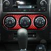 Röd kolfiberkonsol AC-strömbrytarpanel Cover Trim för Dodge Challenger 08-14-W