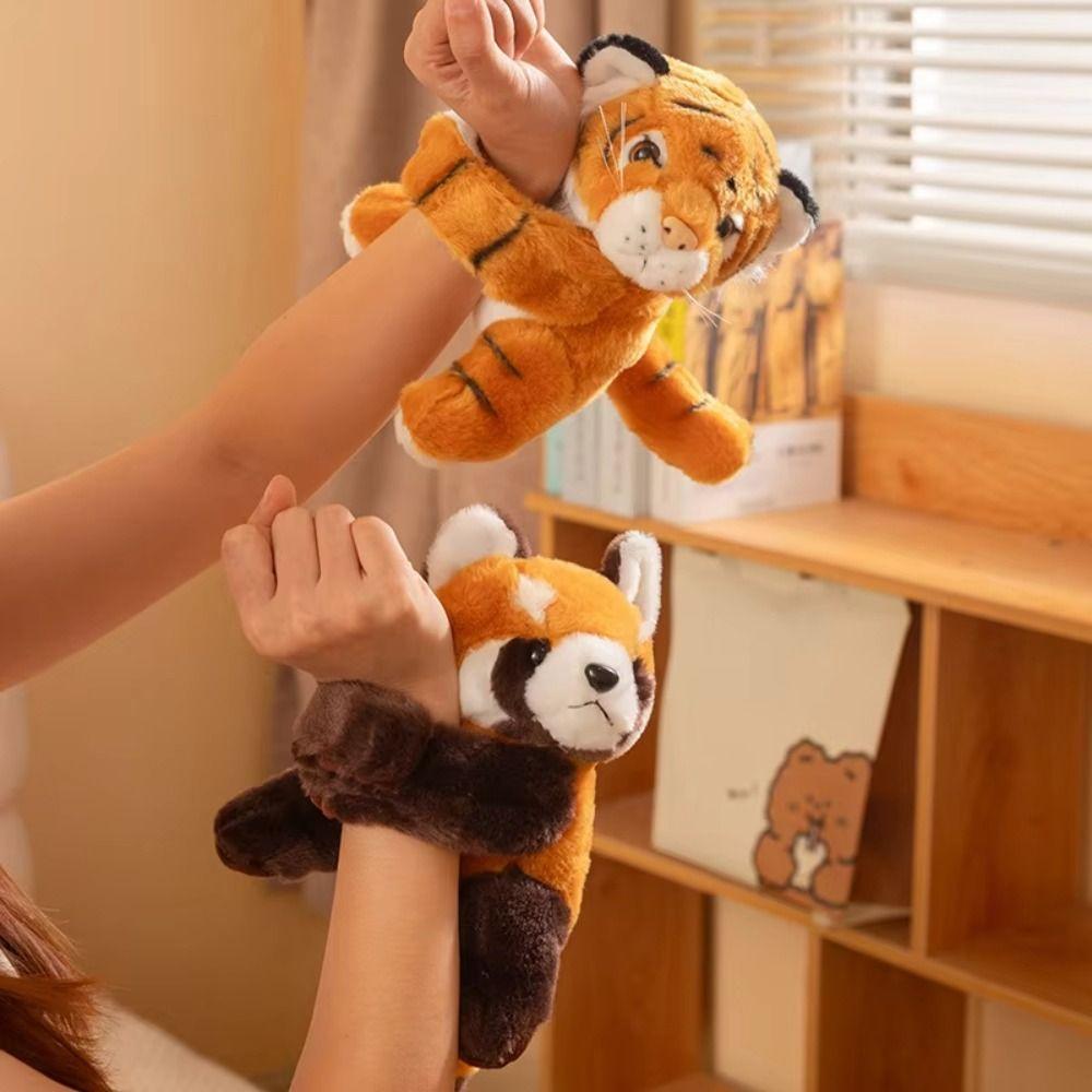 Koala Tiger Slap Snap Wrap Forest Animal Plush Hand Ring Children Game Props