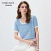 KEMONBOCA Women's Mulberry Silk Short-Sleeve Knit Top