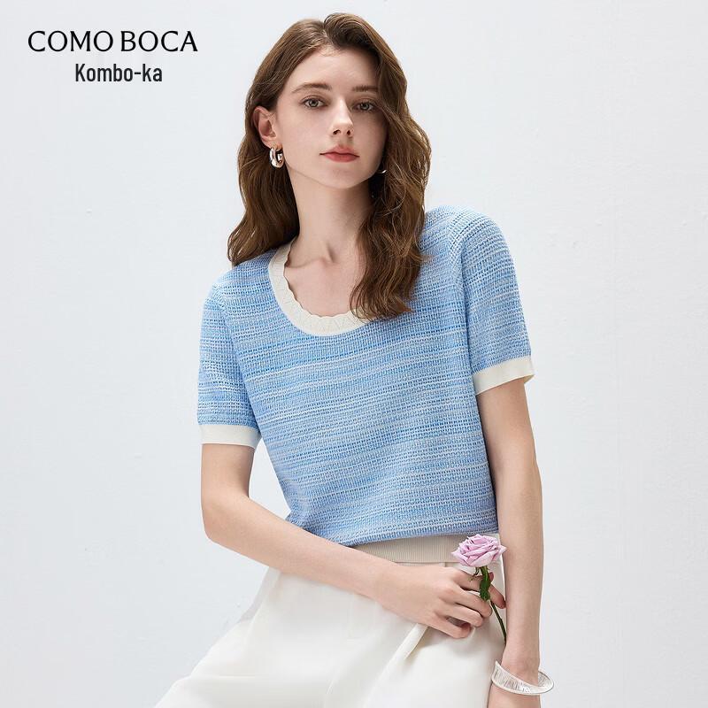 KEMONBOCA Women s Mulberry Silk Short-Sleeve Knit Top M