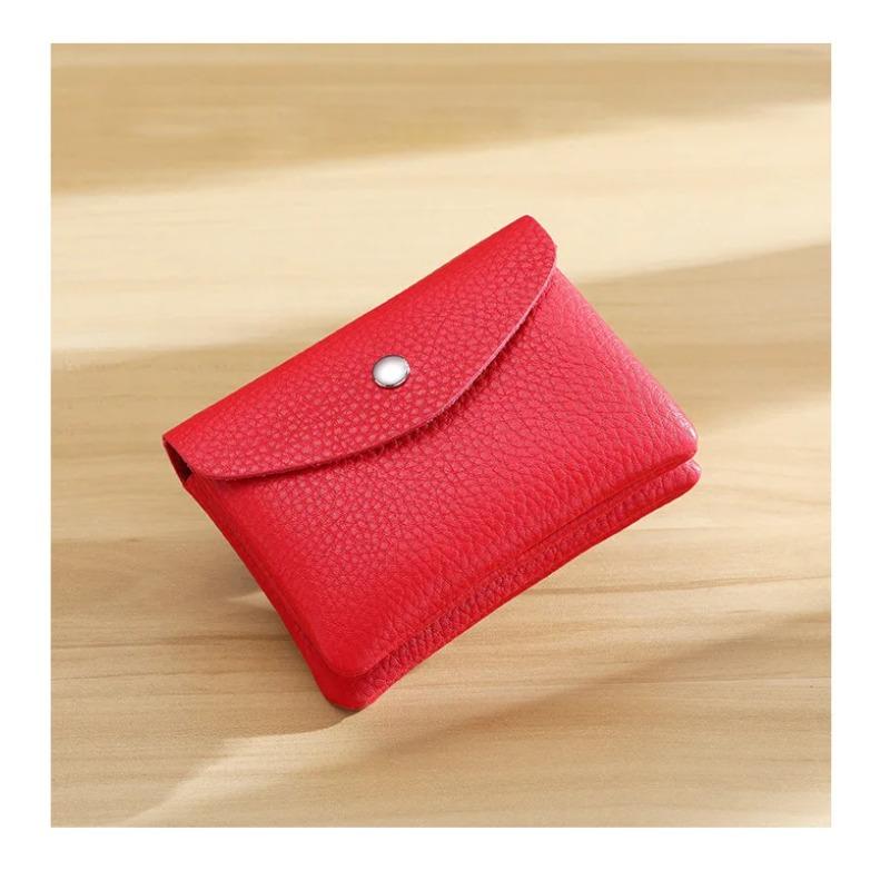 Einfache Kurze Leder-Münzbörsen Kartenhalter Tasche Etui Tragbar Retro Rindsleder Kleine Geldbörse für Männer Frauen Kopfhörertasche