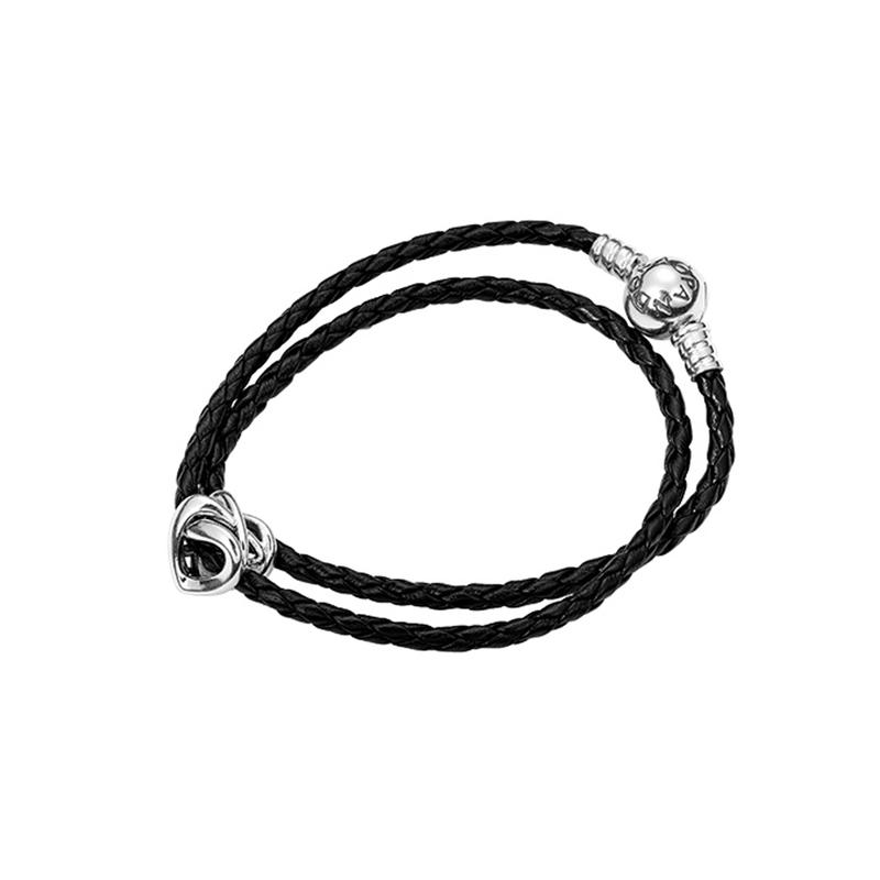 Pandora Heart of Knot Set 925 Silver Bracelet Women s Black ZT-0665 чёрный