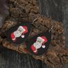 European & American Christmas Leather Earrings: Black Santa Claus Design - Simple & Stylish for Women