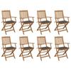 Day and Night - Day and Night Folding Garden Chairs 8 Units and Cushions Solid Acacia Wood