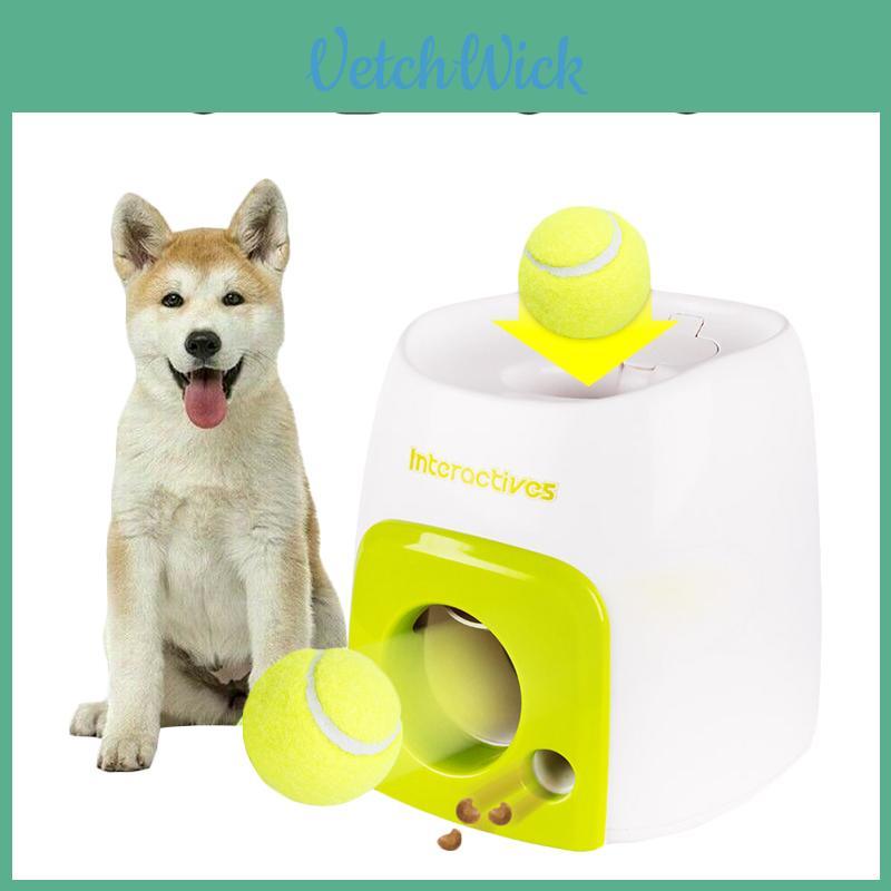 Interactive Pet Dog Food Dispenser Tennis Ball Reward Fetch Toy For Training And Fun