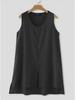 2024 Summer Women's Cotton Linen Sleeveless Vest - Solid Color Casual Shirt Top