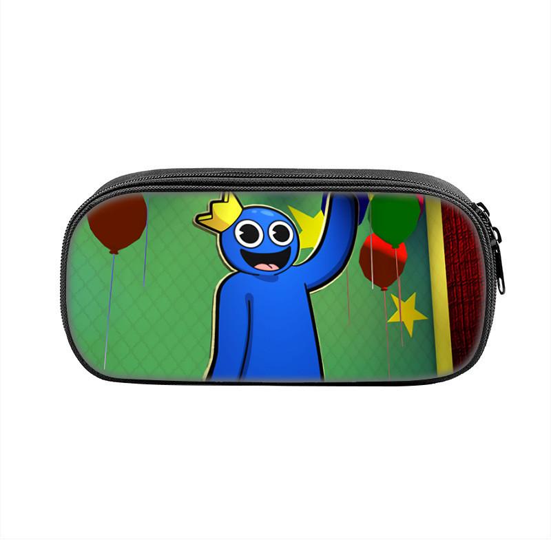 Rainbow Friends Cartoon Pencil Case With Durable Nylon Material Large Capacity School Storage