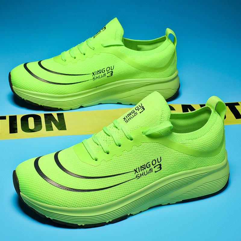 

Кроссовки с широким носком, кроссовки с большой головой, летняя дышащая сетка, большие размеры, для широких ног, амортизация, мягкая подошва, обувь для ходьбы и бега 36 зелёный