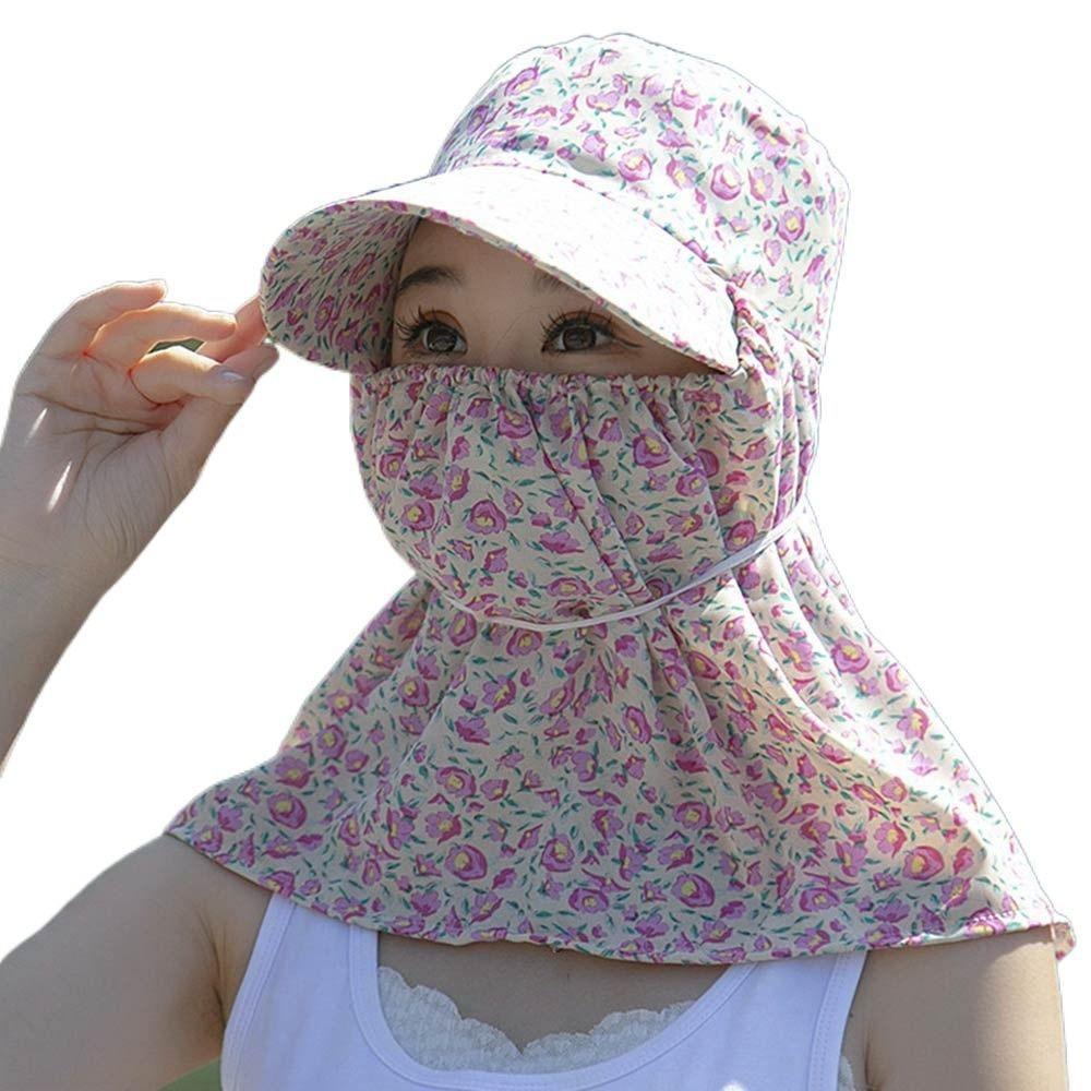 Sun Protection Women Sun Hat Ear Flap Sunscreen Bucket Hat Neck Protective Cover Cap  Summer