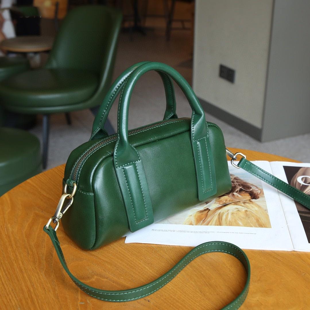 

Сумка-подушка из коровьей кожи Brandat Bags Original Women Crossbody Корейская женская сумка из натуральной кожи 25X13X8cm зелёный