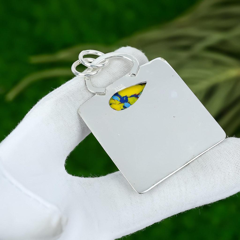 Friendship Day Deal 925 Sterling Silver Mosaic Balloon Jasper Stone Boho Pendant