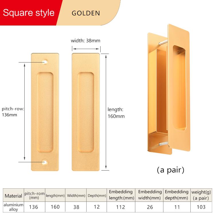 Black Sliding Barn Door Handle Invisible Pull Recessed Handle White Finger Flush Pulls For Closet Pocket Embedded Handle