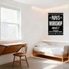 Vintage Papa's Workshop Metal Tin Sign with Wrench & Axe Icons, 'OPEN 2.7' & 'BROKEN TOYS FIXED HERE' Text, Home/Bar Man Cave De