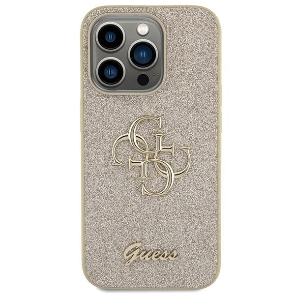 Guess Guhcp15Lhg4Sgd Iphone 15 Pro 6.1 Złoty/Gold Hardcase Glitter Script Big 4G