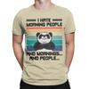 I Hate Morning People And Mornings And People Panda Bear TShirts For Unisex Pure Cotton Tees Round Neck Short Sleeve T Shirts