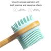 1Pc Silicone Brush Head Back Scrubber Shower Brush With Long Wooden Handle Dry Skin Exfoliating Body Massage Cleaning Tool