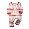Conjunto de pijama familiar con estampado navideño, ropa para el hogar, conjunto familiar, conjunto de pantalón y camiseta de manga larga
