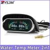 Water Temp Meter Voltage 2in1 0-120℃ Temperature Gauge LCD Indicator with Water Temp Sensor 10mm For Boat Car Motorcycle