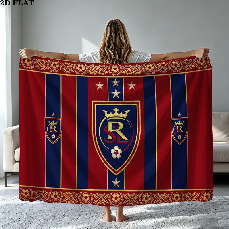 Real Salt Lake Print Flannel Blanket High Quality Warm Comfortable Cover for All Seasons Perfect for Gifts Home Decor