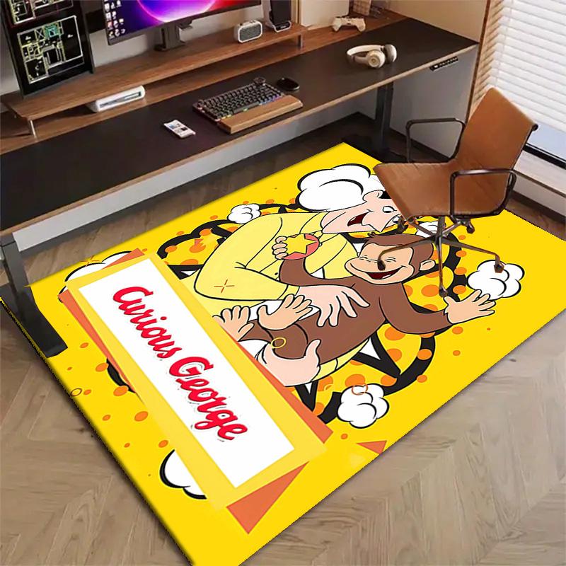 1pc Curious George (7) Design Printed Area Rug Carpet for Bedroom Living Room Home Decor Rugs Mat Non Slip Mat Rug for Bedside