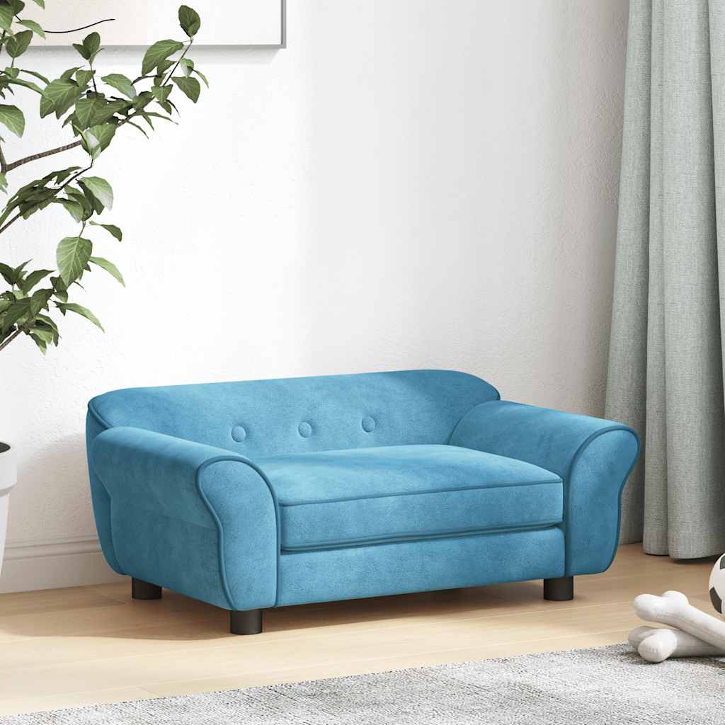 Pet Sofa Turquoise 72 X 45 X 30 Cm Plush