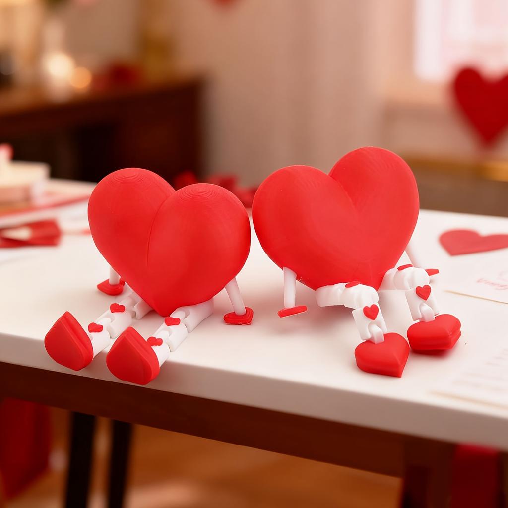3D Printed Heart-Shaped Decorative Ornament, Shaped Desktop Desk Entryway Decoration, Valentine's Day Gift