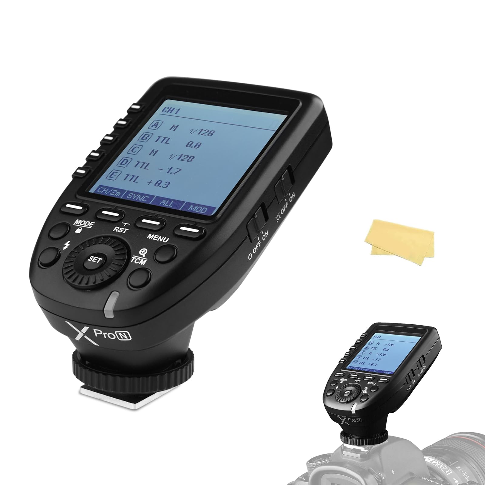 

Передавач GODOX XPro N TTL Бездротовий Тригер Спалаху для Камери Nikon Сумісний HSS 16 Груп 32 Канали Сумісний з Додатком Простий в Експлуатації Кваліфікований