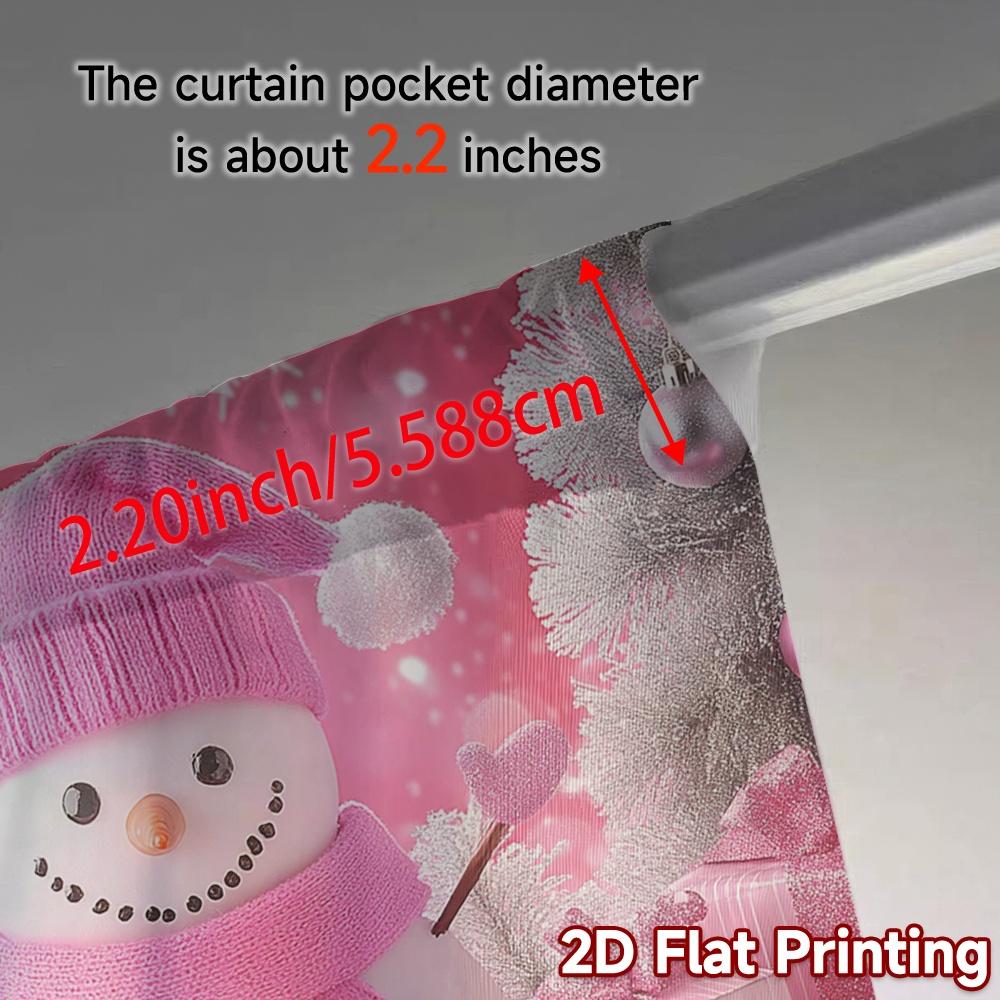 2pcs,Curtains Cute Pink Snowman Gifts Popular Curtain Cloth Durable 100% Polyester Fabric Curtains Gifts for Living Room,