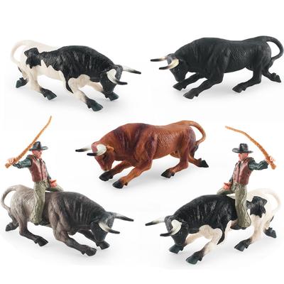 Simulation Spanish Matador Set Static Model North African Bison Bulltamer Solid Static Ornament Toy