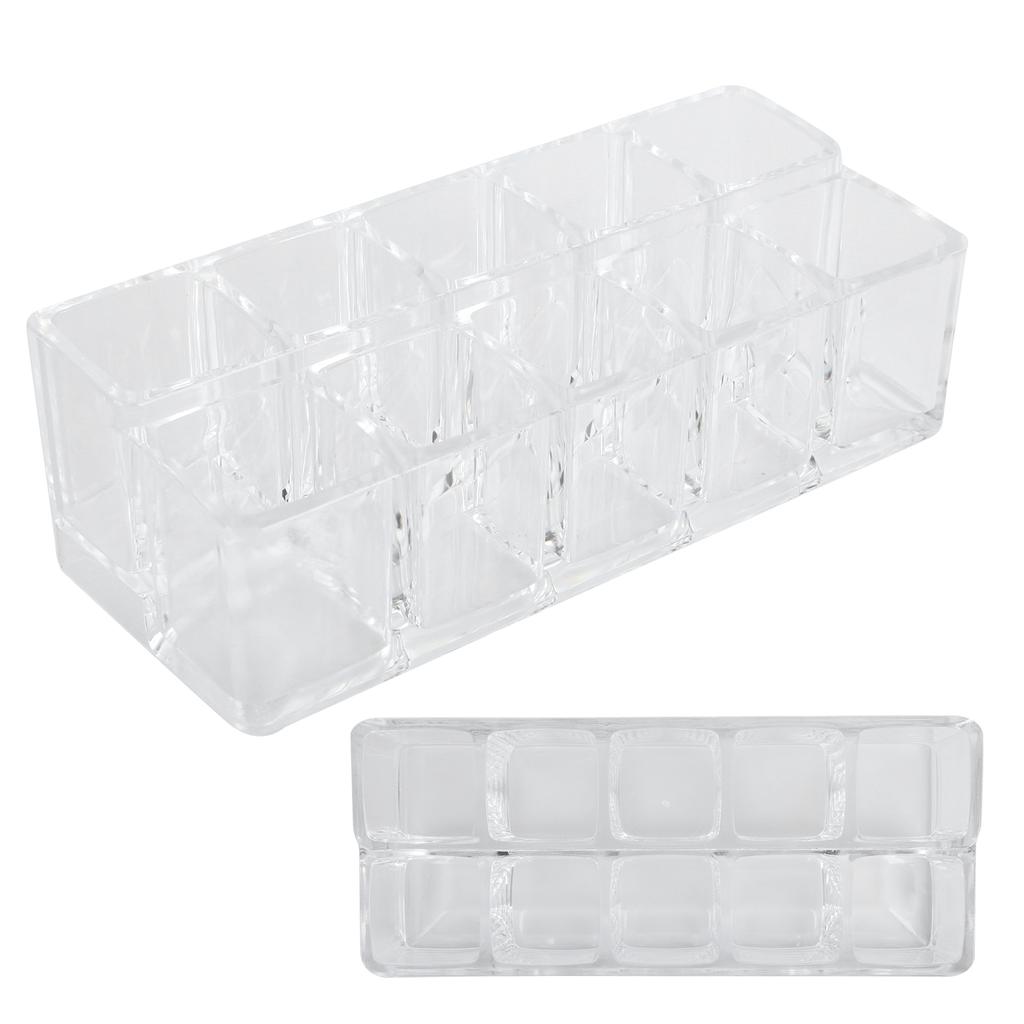 10 Grid Transparent Lipstick Holder Organizer Acrylic Cosmetics Display Rack Stand