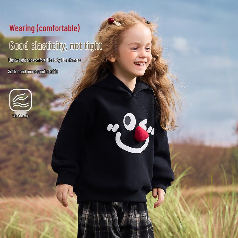 ASK JUNIOR Girls  Fleece-Lined Cartoon Hooded Sweatshirt 100