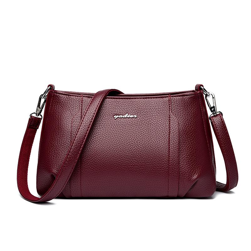 Geantă pătrată mică din piele moale, Geantă de damă la modă, simplă și cu capacitate mare, Geantă mică crossbody de umăr