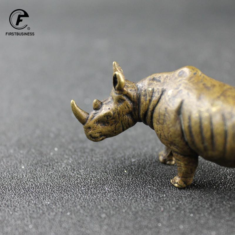 Figurine animal European Creative copper gifts statue tabletop decor for office home decorations rhinoceros Statue Desk ornament
