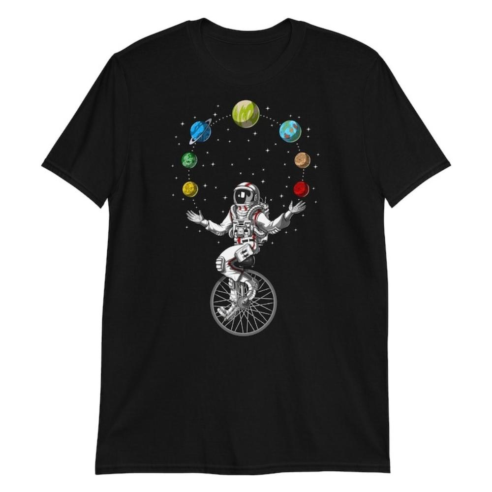 

Astronaut Juggling Space Planets Shirt Women Unisex Casual Cotton Graphic T Shirts Creative Streetwear Tops Tee Shortsleev S