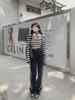 Women's Black High-Waist Straight Wide-Leg Jeans - Spring/Summer 2022 Trendy Versatile Loose Fit