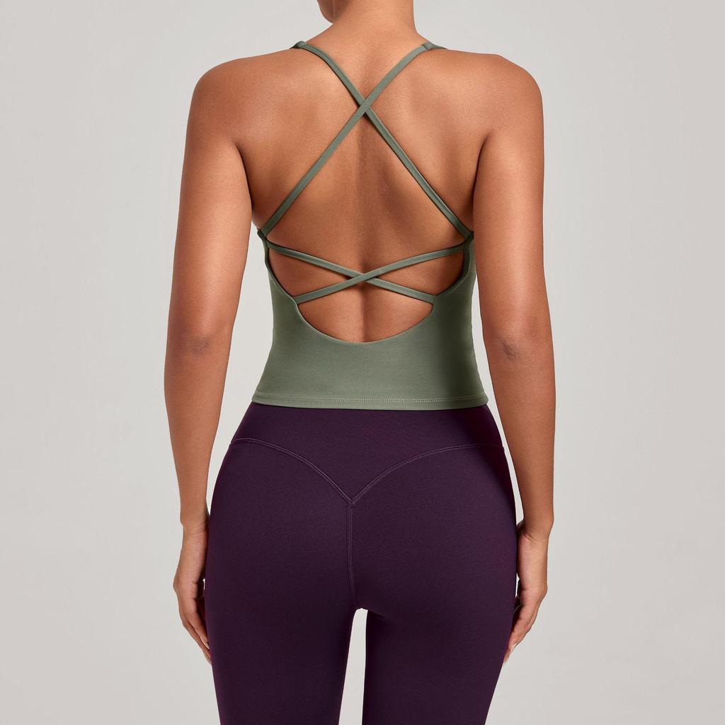 Cross-Strap Quick-Dry Yoga Vest: Versatile Running Sports Top with Stylish Back Design