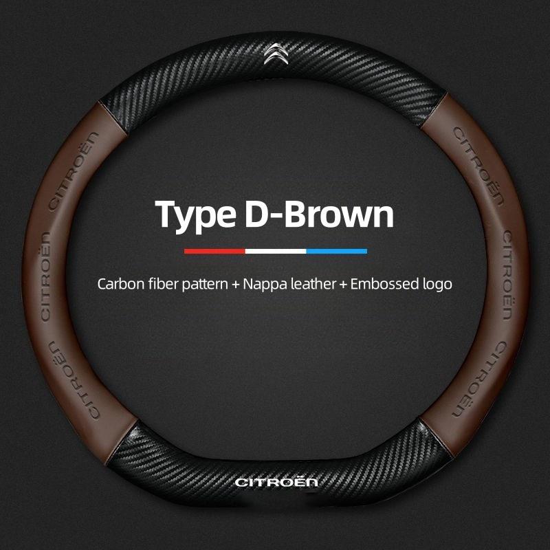 For Citroen C1 C2 C3 C4 C5 C6 C8 VTS Xsara C-Crosser Berlingo Jumpy Breathable Leather Car Steering Wheel Cover Auto Accessories