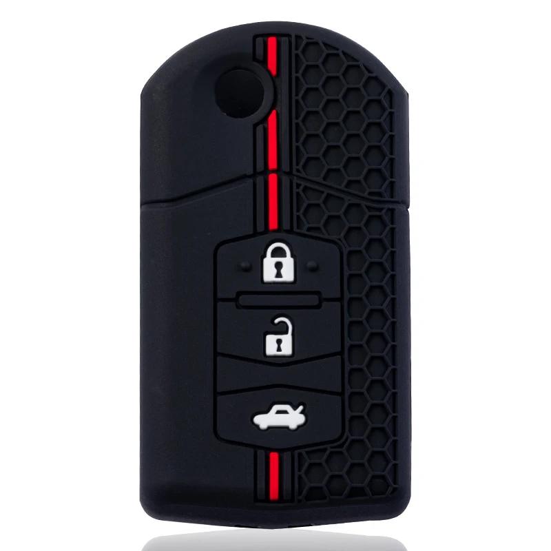 Silicone Car Key Case For Mazda Demio 2 3 5 6 M3 M5 M6 Cx-5 Cx7 Cx9 Rx8 Mx5 Mpv Cover Keyless Remote Fob Shell Skin Protector