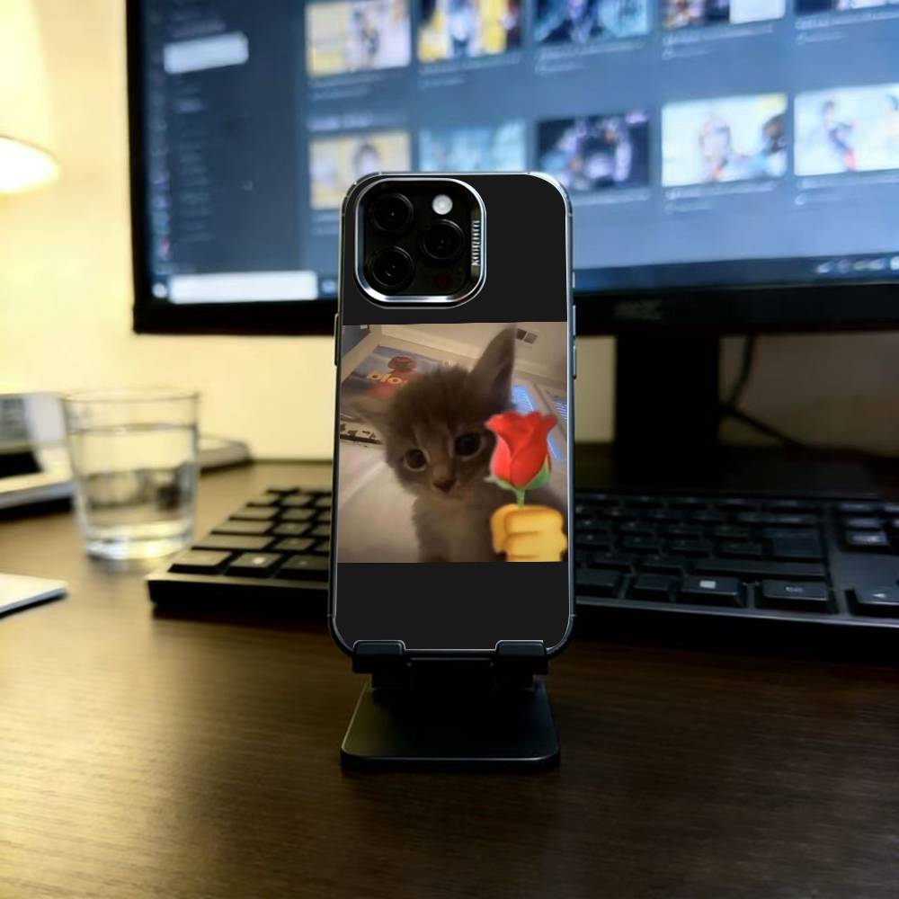 

Pet Cat Funny memes Phone Case For iPhone 17,16,15,14,13,12,11 Plus,Pro Max,XS,Colorful Silver Phone case Funda Cover iPhone14Pro