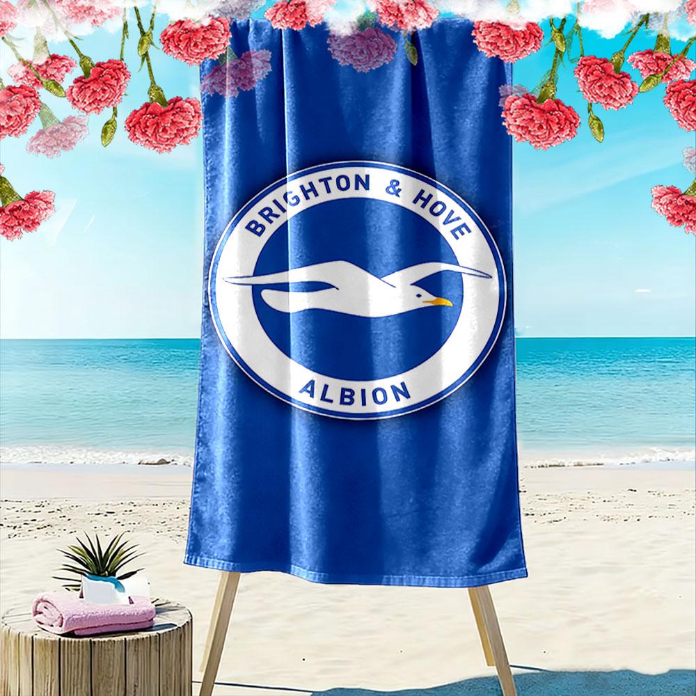 Asciugamano con logo Brighton & Hove Albion Un asciugamano da spiaggia indispensabile per i viaggi al mare