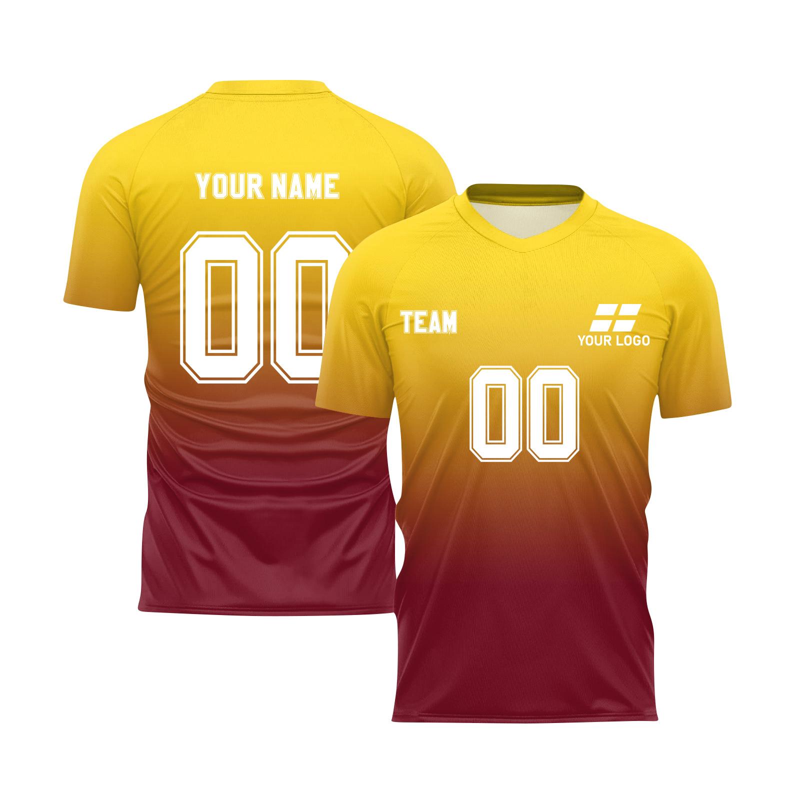 

Personalised Tops Shirts Mens Girls With Name Number Custom Football Jerseys For Boys Training Suit XS жовтий