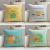 Adorable CCute Shrimp DoggyS Cushion Cover Breathable and Skinfriendly Linen Pillowcase Square Removable and Washable Cushion