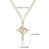 14k Gold Plated Cross Necklace for Women Zircon Crown Cross Pendant Necklaces